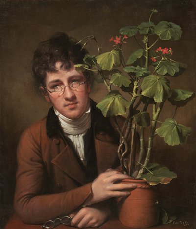 Rubens Peale met een Geranium door Rembrandt Peale